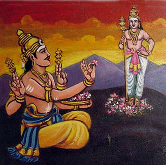 God Indra worships Lord Dandayudhapani Swami at Palani in Dvapara Yuga