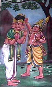 Murugan punishes Brahma for his pride and ignorance