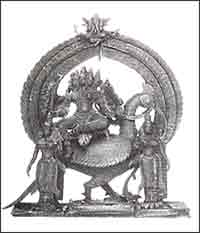 Skanda with his wives.