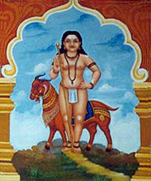 Skanda with his goat-vehicle