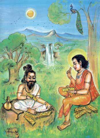 Lord Murukan teaches Tamil to Agastyar Rishi